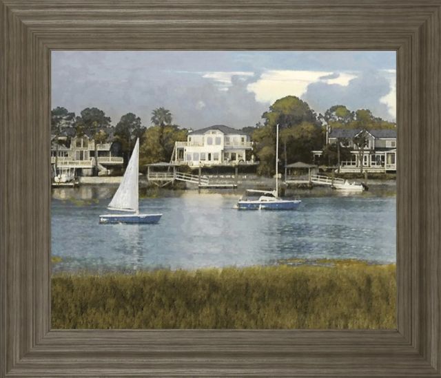 Classy Art Waterside Reflection by Alan Lambert Framed Print Wall Art-1