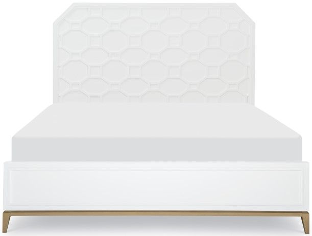Legacy Classic Chelsea by Rachael Ray Bright White Lattice King Panel Bed-1
