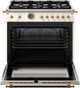 Bertazzoni Heritage Series 36" Fingerprint Resistant Avorio Pro Style Gas Range with Gold Accents-1