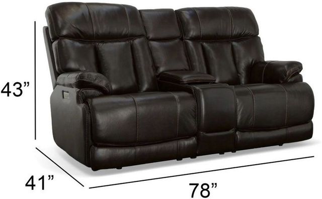 Flexsteel® Clive Brown Power Reclining Loveseat with Console and Power Headrests and Lumbar-3