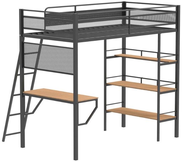 Coaster® Campus Matte Black Youth Twin Loft Bed-3