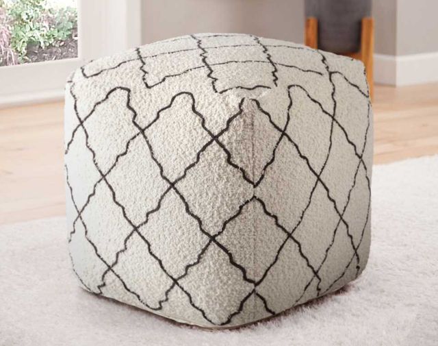 Steve Silver Co. Lattice Beige Pouf-1