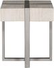 Vanguard® Furniture Formation White Travertine Side Table with Nickel Base-1