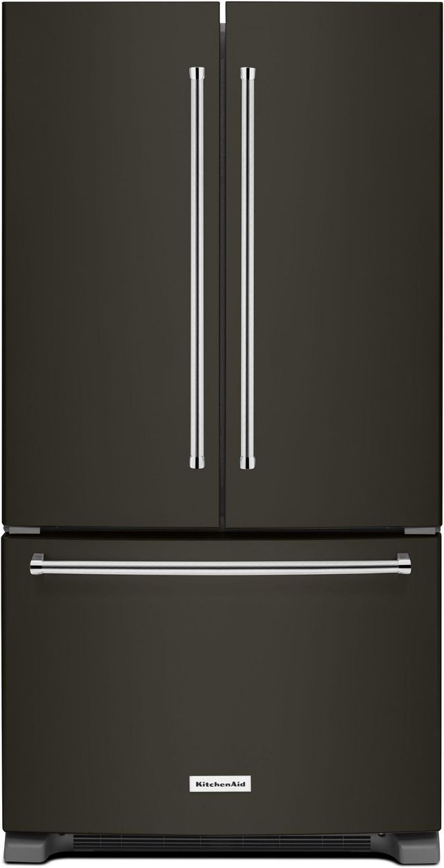 KitchenAid® 36 in. 20.0 Cu. Ft. Black Stainless Steel with PrintShield™ Finish Counter Depth French Door Refrigerator-0