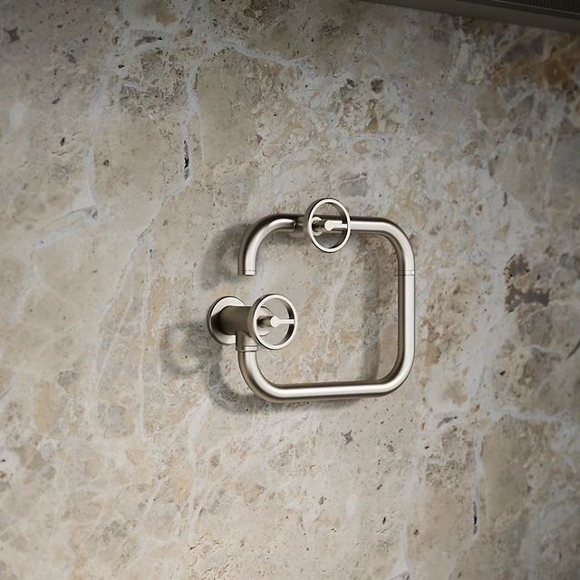 KOHLER® Billet® Vibrant Stainless Wall-Mount Pot Filler with Round Handle-1