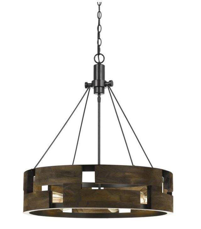 Cal® Lighting & Accessories Bradford Smoky Wood Chandelier-0