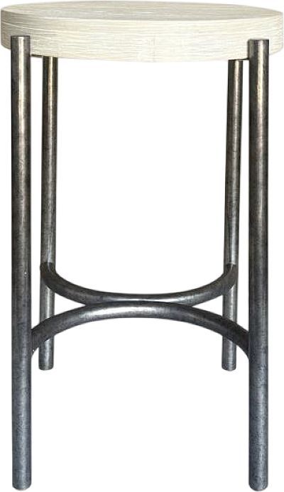 Magnussen Home® Jennings Edgecomb Grey/Weathered Antique Nickel Round Accent Table-1