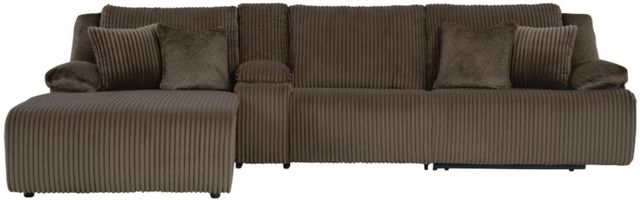 Signature Design by Ashley® Top Tier 4-Piece Chocolate Manual Reclining Left-Arm Facing Sectional and Chaise and Console-0
