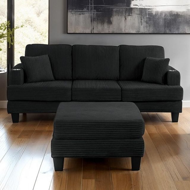 Furniture of America® Moretaine Black Sofa-1