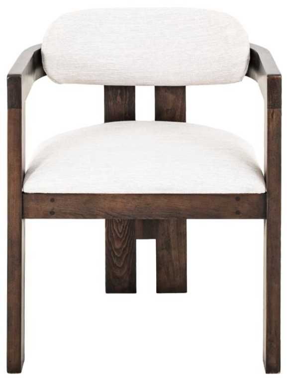International Furniture Direct Raramuri Black/Ivory Upholstered Dining Arm Chair-2