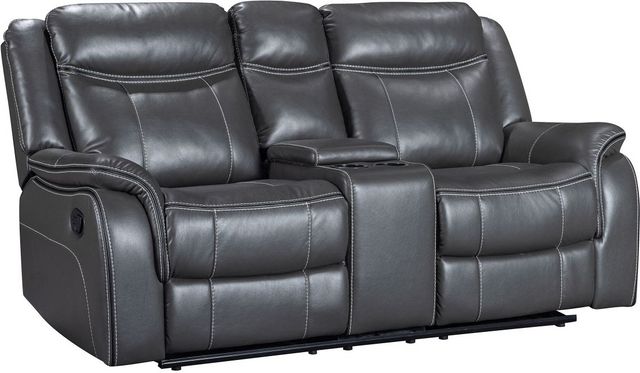 Primo™ International Harvey Dark Gray Motion Loveseat with Cupholder