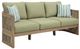 Signature Design by Ashley® Serena Shores Beige/Green Fabric/Wooden Outdoor Sofa-0