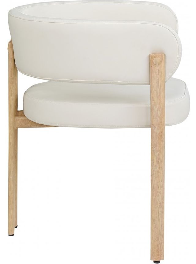 Meridian Furniture Gideon Cream/Natural Vegan Leather Dining Chair-2