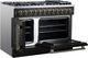 FORNO® Galiano Alta Qualita 48" Black Pro Style Dual Fuel Range -4