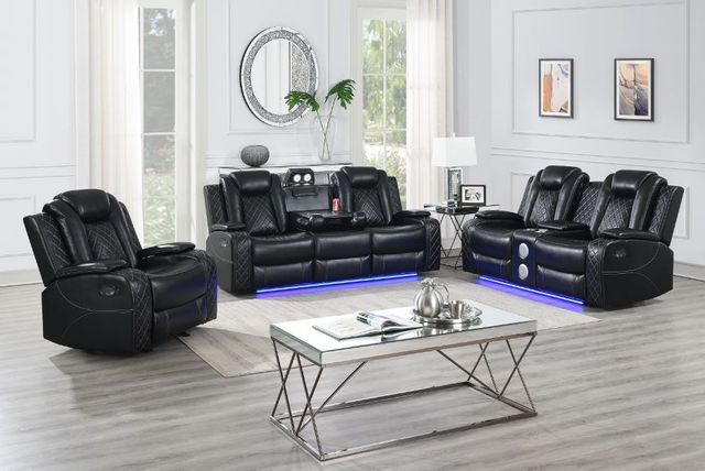 New Classic® Home Furnishings Orion II Black Dual Manual Reclining Loveseat-1