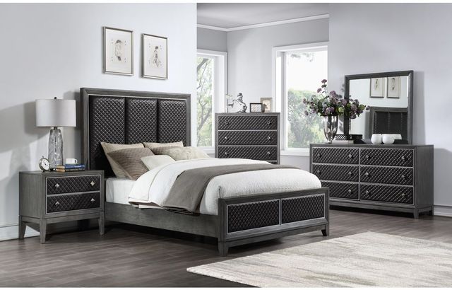 Mazin Furniture West End Gray King Panel Bed-2