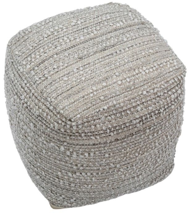 Dovetail Furniture Lesbos Natural Pouf Ottoman-1
