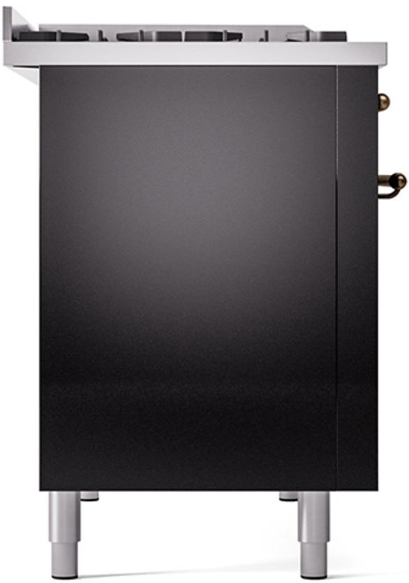 Ilve® Nostalgie II Series 48" Glossy Black Pro Style Dual Fuel Range-3