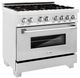 ZLINE Legacy 36" Satin Stainless Steel Pro Style Dual Fuel Range with Gas Cooktop, Electric Convection Oven and 6 Brass Burners-3