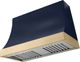 La Cornue Cornufé Marquee 44" Goodwood Blue Wall Mounted Range Hood with Brushed Brass Trim-0