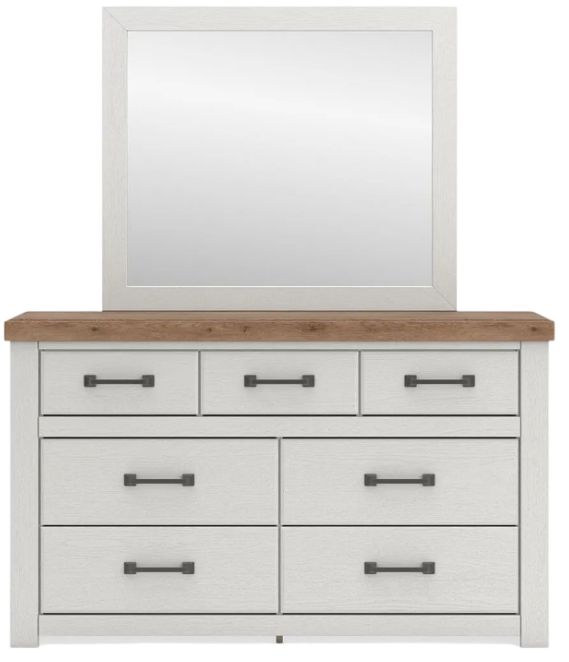 Benchcraft® Savonport Brown/White Dresser and Mirror-2