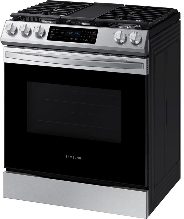 Samsung 30" Fingerprint Resistant Stainless Steel Front Control Slide-In Gas Range-1