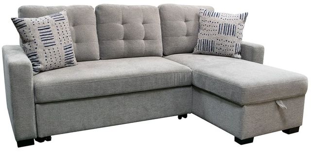 American Wholesale Furniture Turlock 2-Piece Flair Surge Ash Right-Arm Facing Sofa Sleeper Sectional and Chaise-1