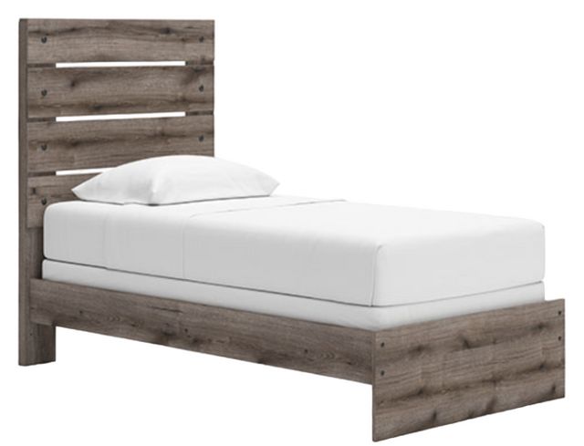 Graystorm Twin Panel Bed - Brown Gray