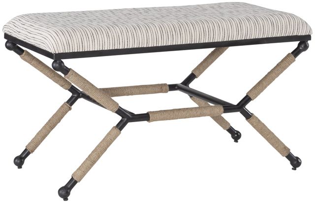 Linon Ashburn Black/Natural Accent Bench-1