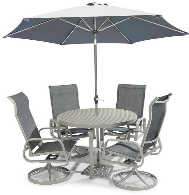 Homestyles® Captiva 5-Piece Gray Outdoor Dining Set with Umbrella-0
