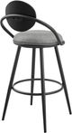 Armen Living Carnation Black/Vintage Gray Swivel Counter Stool-4