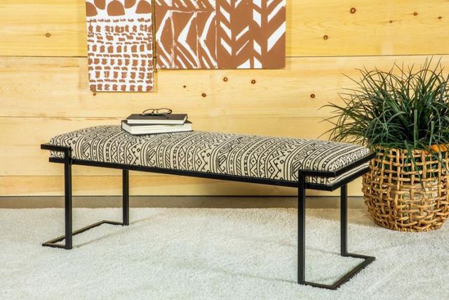 Coaster® Alfaro White/Black Accent Bench-2