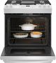 GE® 30" White on White Slide In Convection Gas Range-4