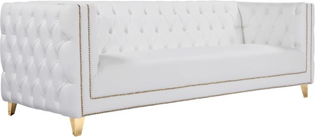 Meridian Furniture Michelle White Faux Leather Sofa-0