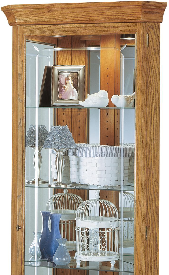 Oak curio cabinet with glass doors sales