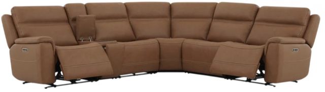 Flexsteel® Sawyer Harvest Leather Power Reclining Sectional with Power Headrests and Lumbar with Custom Layout Options-2
