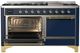 Ilve® Majestic III 60" Midnight Blue Pro Style Dual Fuel Liquid Propane Range with Solid Door and Brass Trim-2