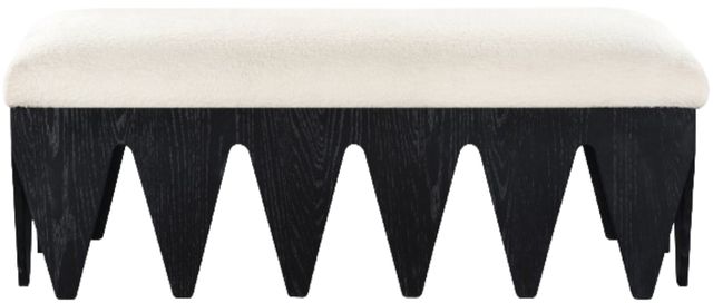 Meridian Furniture Altair Cream/Black Fabric Upholstered Bench-1