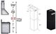 ZLINE 2 Piece 12" Black Island Hood Extension Kit-1