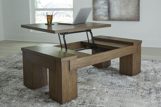 Signature Design by Ashley® Rosswain Warm Brown Lift-Top Coffee Table-4