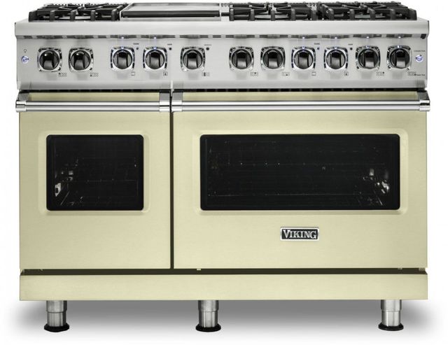 Viking® 5 Series 48" Vanilla Cream Pro Style Dual Fuel Natural Gas Range with 12" Griddle-0