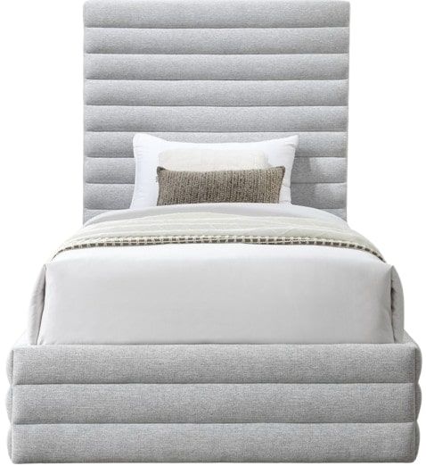 Meridian Furniture Maxwell Grey Twin Upholstered Panel Bed-1