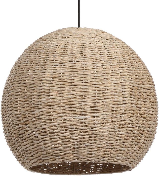 Uttermost®  Seagrass Antique Brass 1-Light Dome Pendant-3