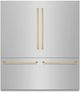 ZLINE Autograph Edition 72 in. 39.6 Cu. Ft. Satin Stainless Steel Built In French Door Refrigerator with Champagne Bronze Accents-0