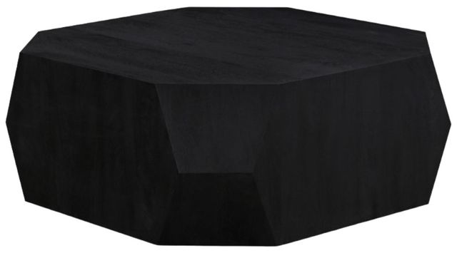 Home Trends & Design Basalt Distressed Black Coffee Table-0