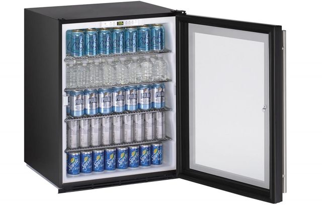 U-Line® ADA Series 5.4 Cu. Ft. Black Beverage Center-1