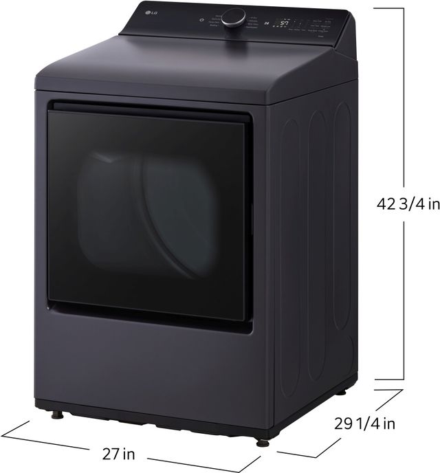 LG Matte Black Top Load Washer & Electric Dryer Laundry Pair-2