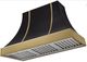 AGA Cascade 48" Matte Black Wall Mounted Range Hood with Antique Brass Trim-0