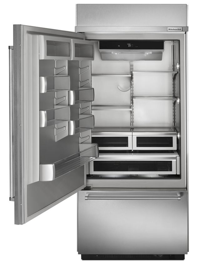KitchenAid® 36 in. 20.9 Cu. Ft. Stainless Steel Built In Bottom Freezer Refrigerator-1