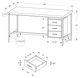 Monarch Specialties Inc. White 60" Computer Desk-3
